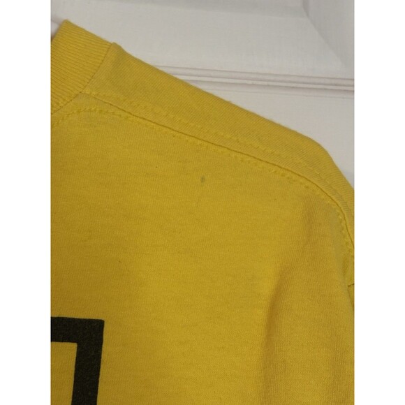 Women's Vans Crop Top Blouse Yellow Long Sleeve Shirt Size Medium Cowl Neck FLAW - Picture 5 of 11